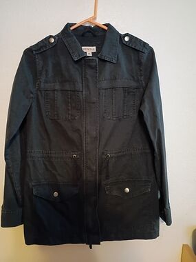 Women's Merona Black Utility Jacket w Front Pockets - Size XS
